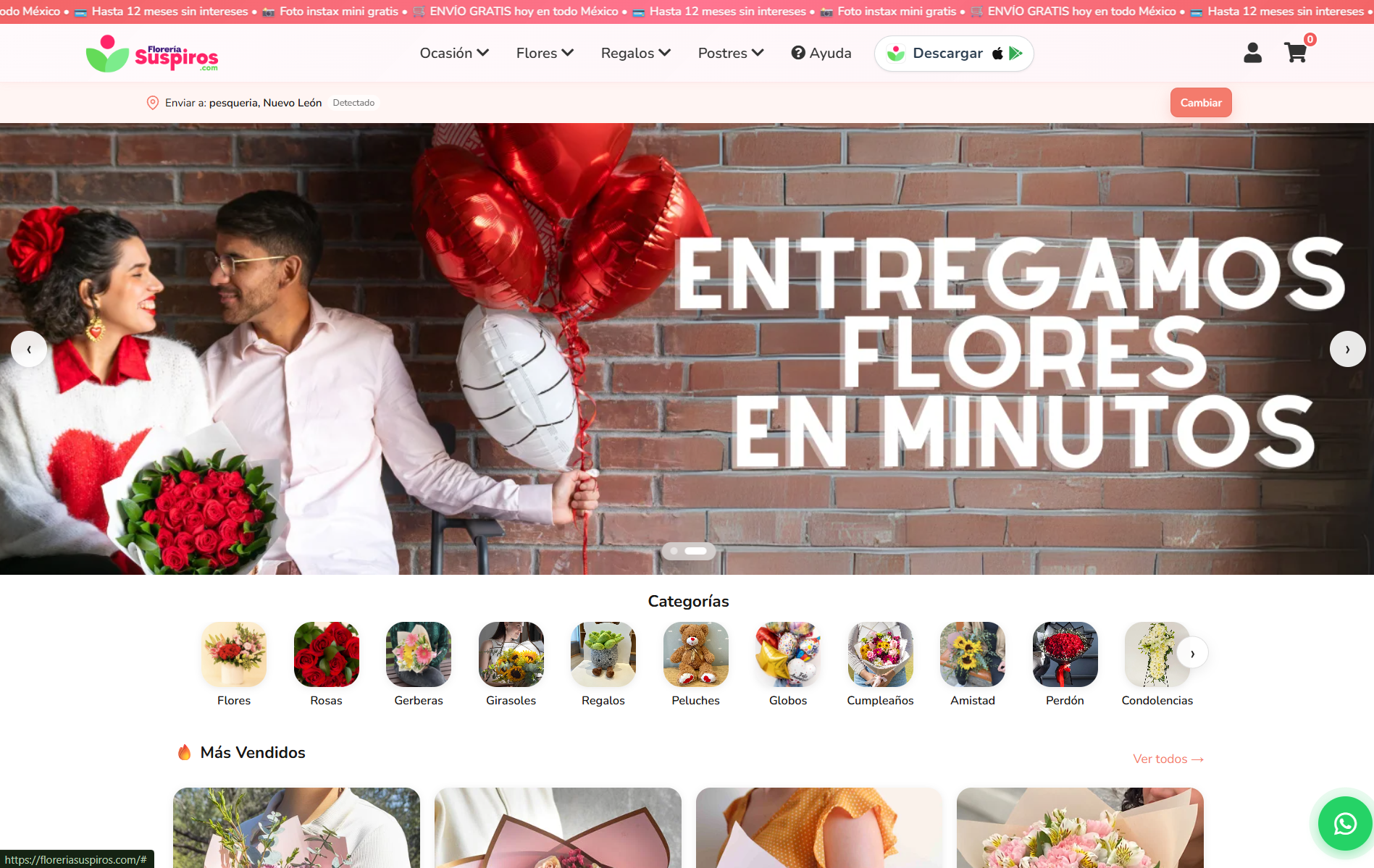 Captura de pantalla de Florería Suspiros